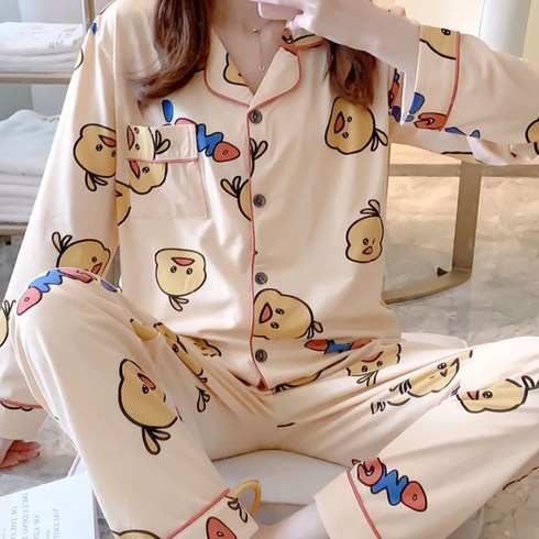 민트코코아 여성용 긴팔 잠옷세트 큐티 베비덕