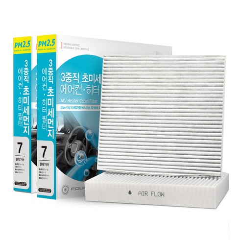 훠링 3중직 초미세먼지 차량용 에어컨 히터 필터, 7호, 2개
