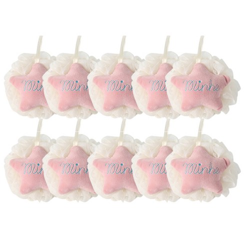 블럭마트 별 모양 샤워볼, 핑크, 10개, 1개입