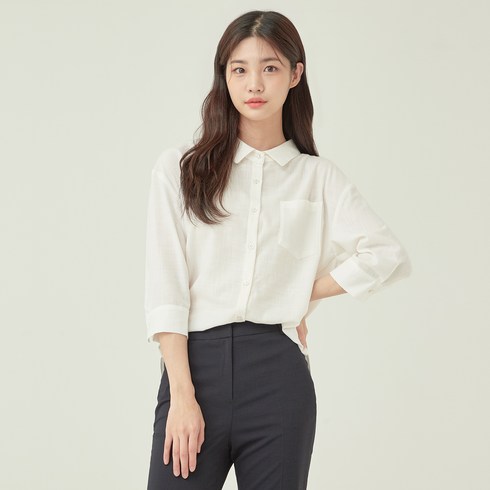 로엠 뒷포인트 7부 블라우스