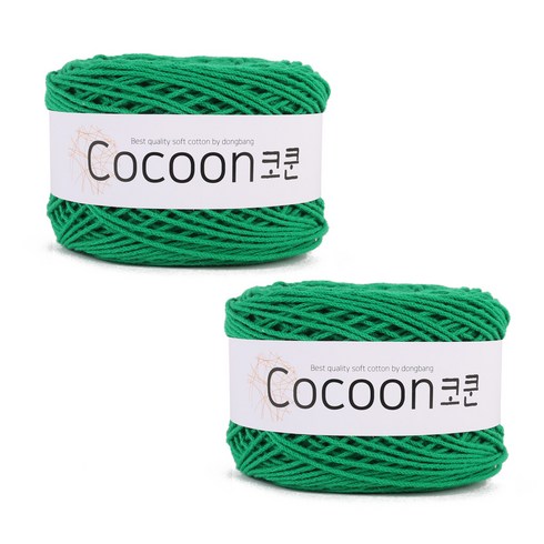 코코콘사 - 마마니트 코튼 코쿤 뜨개실 2p, 809 초록, 2개