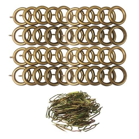 썬데코 25mm용 커튼링 40p + 핀 40p, 골드블랙, 1세트