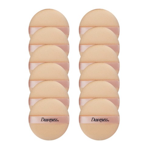 다크니스 컴팩트 원형 캐론 퍼프, 혼합색상, 12개