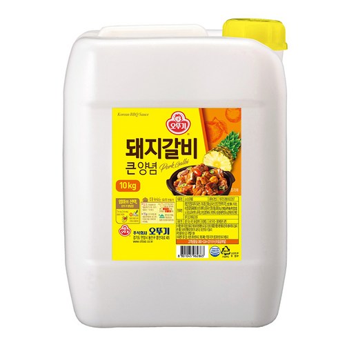 오뚜기 돼지갈비 큰양념, 10kg, 1개