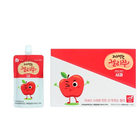 맑은농장 짜먹는 젤리쭈 사과, 100ml, 10개