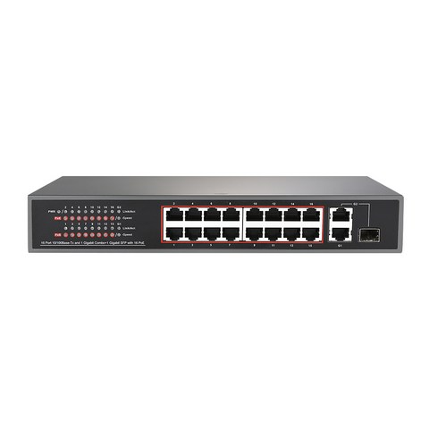 넥스트 16포트 POE 스위칭허브 250W, NEXT-POE318SFP-TP