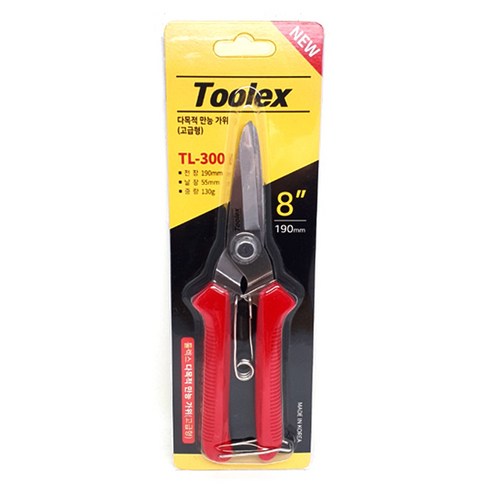 툴렉스 다목적 가위 전지 고급형 TL-300 190mm, 1개