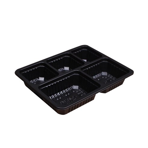 팩투유 실링 용기 70호 5칸 블랙 NS 23185-5A, 600개입, 1개