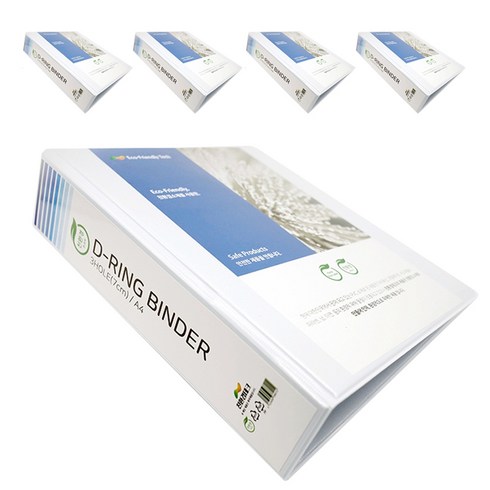 에코피피 친환경 PP D링 바인더 3공 7cm A4, 백색, 5개
