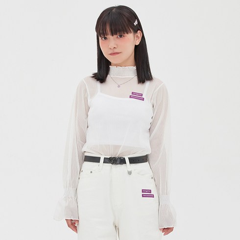 타게토 여성용 FRILL LACE TURTLENECK