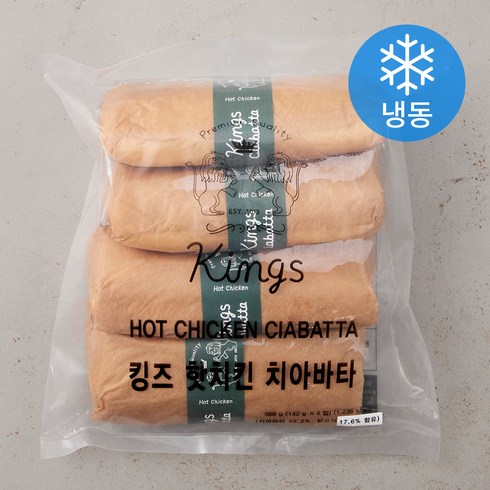 킹즈 핫치킨 치아바타 4개입 (냉동), 568g, 1개