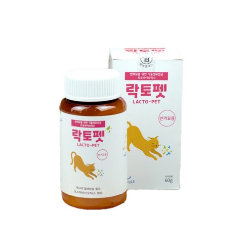 락토펫 반려묘 유산균 장 영양제 용기형 60g, 1개