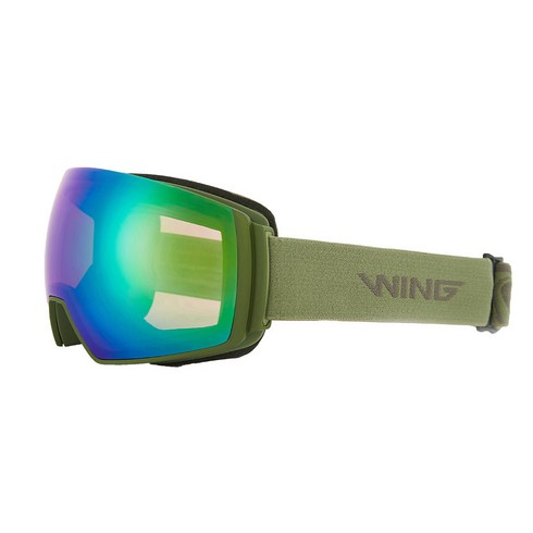 2023년 가성비 최고 otg고글 - WING 남성 스키 보드 고글 더블렌즈 안경병용 주간, 카키 + 그린