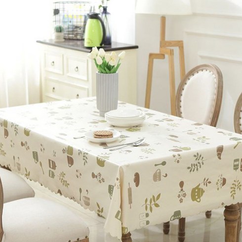 케이홈 PVC 방수 패턴 식탁보, 찻잔, 2인(135 x 90cm)