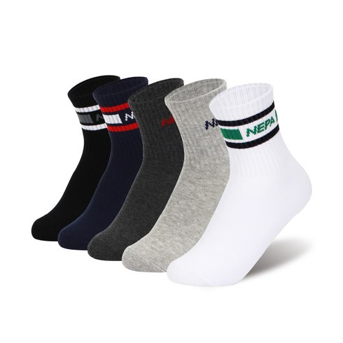 네파키즈 유아동 베이직 양말 중목 5종 세트 17~19cm