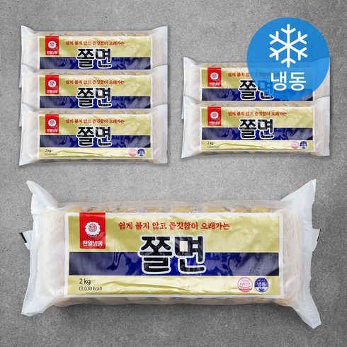 네이버정직한밥상쫄면 - 천일냉동 쫄면 (냉동), 2kg, 6개