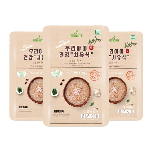 펫루트 우리아이 치유식 반려견 영양죽, 오리, 120g, 3p