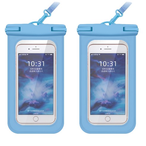 합구 파스텔 스마트폰 방수팩, 블루, 2개