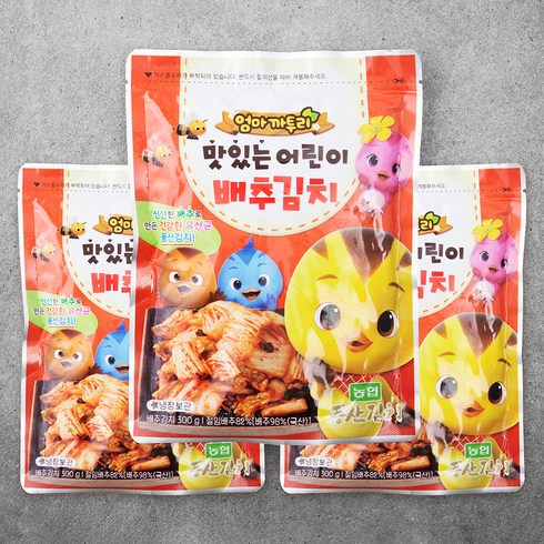 어린이김치 - 풍산김치 맛있는 어린이 배추김치, 300g, 3개