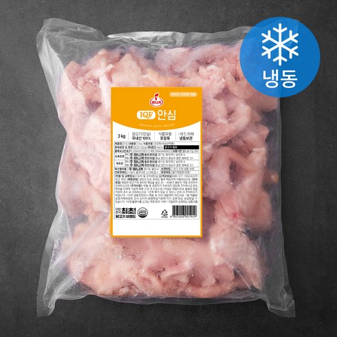 2023년 가성비 최고 냉동닭가슴살 - 마니커 IQF 닭고기 안심살 (냉동), 3kg, 1개