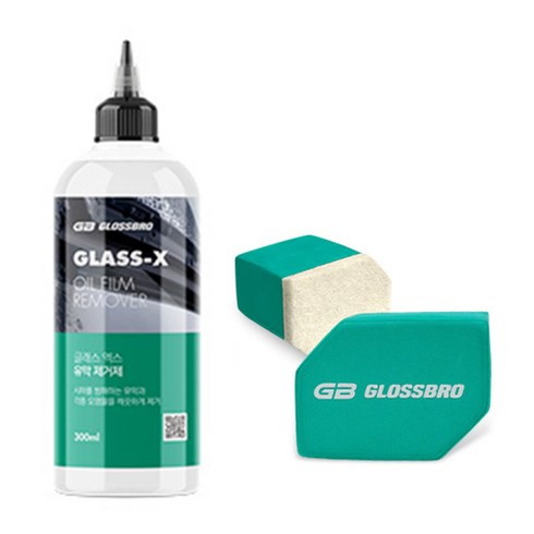 글로스브로 글래스엑스 유막제거제 300ml + 유막제거 어플리케이터 2p 패키지, 1세트