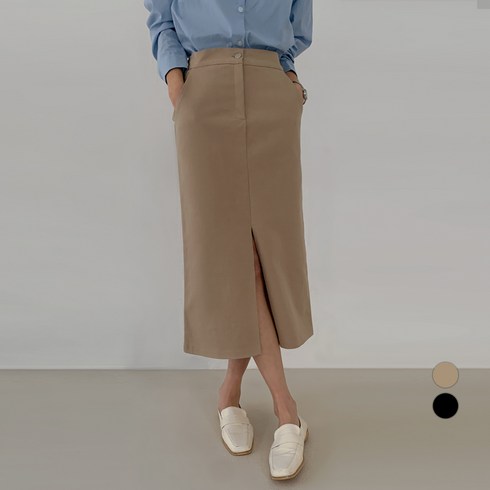 2023년 가성비 최고 슬릿스커트 - 바블링브룩 여성용 슬릿 밴딩 H라인 롱 스커트