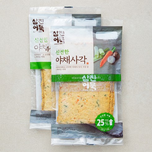 삼진어묵 신선한 야채사각 어묵, 2개, 240g