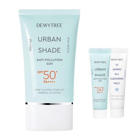 듀이트리썬스틱 - 듀이트리 어반쉐이드 안티폴루션 선크림 SPF50+ PA++++ 50ml + 10ml + 하이아미노 밀크 10ml 세트, 1세트