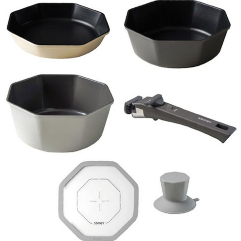 쏘에르 컬러 팔레트 IH 멀티 쿡웨어 베이직 세트, 6종, 모던