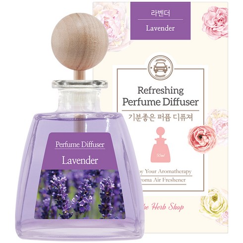 기분좋은 퍼퓸 차량용 디퓨저 50ml, 라벤더, 1개