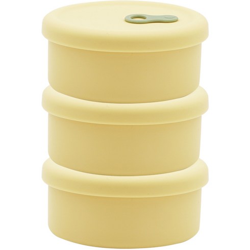 생활엔 담따 올 실리콘 스팀홀 원형 이유식 용기 250ml, 3개