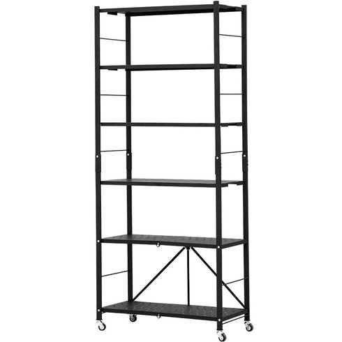 프리모 높이조절 6단 폴딩 선반, 블랙