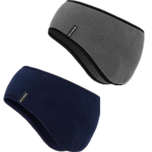 2023년 가성비 최고 자전거귀마개 - 몬스터 방한 귀마개 헤어밴드 2종 세트, 그레이, 네이비