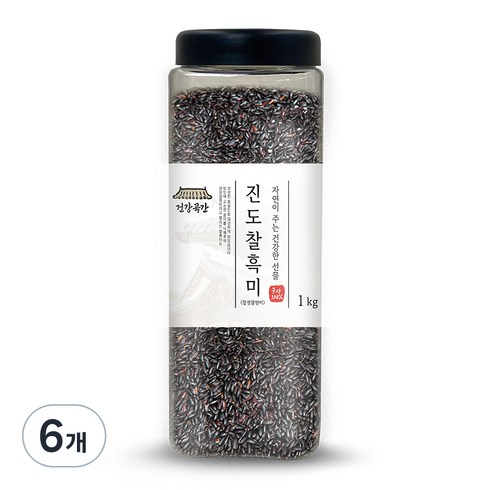 건강곡간 진도 찰흑미 검정찰현미, 1kg, 6개