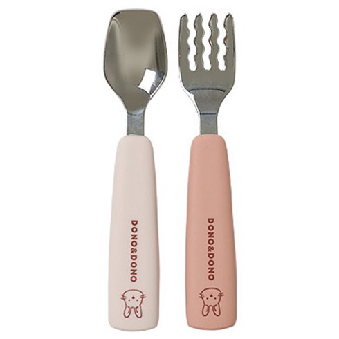 도노도노 유아용 맘마존 자기주도 스푼포크세트, 래빗핑크, 스푼 + 포크 + 케이스