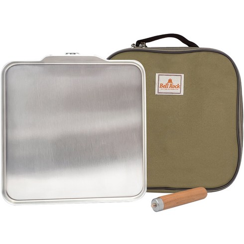 벨락 통 3중 사각 그리들팬 27.7cm + 전용 케이스 세트, 스텐, 1세트