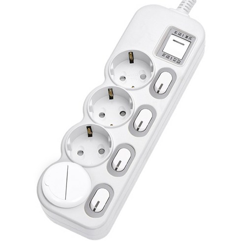 에코파워탭 LED 개별 과부하차단 멀티탭 전선형 4구 EPM-L304SS + 안전커버 랜덤발송, 1.2m, 혼합색상, 1개