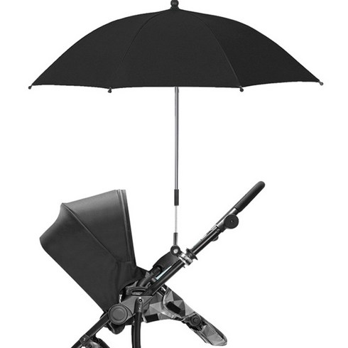 360도 조절 가능 유모차 우산 75cm, 블랙, 1개