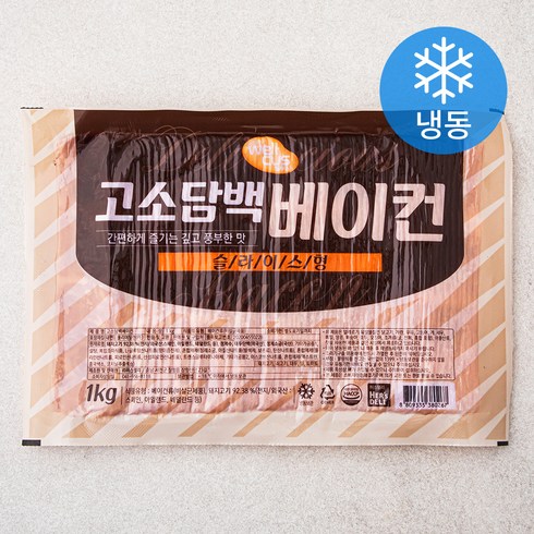 웰쿠스 고소담백 베이컨 슬라이스형 (냉동), 1kg, 1개