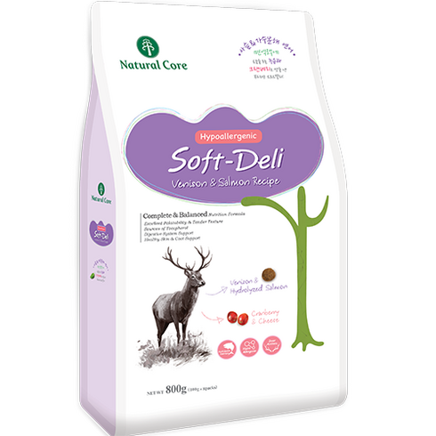 네츄럴코어 전연령 강아지 소프트델리6 건식사료, 사슴, 800g, 1개