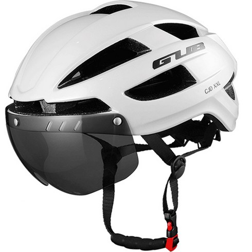 지유비 CJD 에어로 자전거 고글헬멧 빅사이즈, 화이트