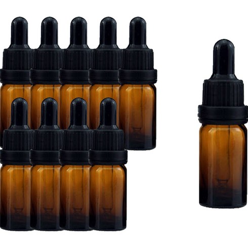 선동상사 스포이드 에센스 에센셜 오일 용기 10ml, 갈색, 10개
