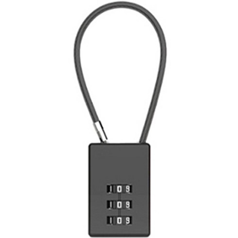 2023년 가성비 최고 와이어자물쇠 - 트래블큐브 스퀘어 스테인레스 코팅케이블 3다이얼 자물쇠 블랙, 1개