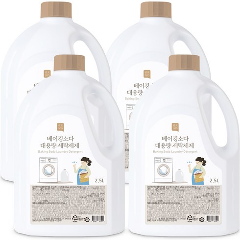 쉼표365 베이킹소다 대용량 액상 세탁세제, 2.5L, 4개