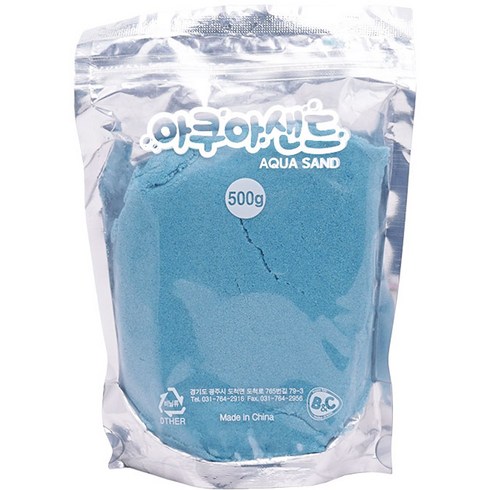 소수성모래 - 비앤씨 아쿠아샌드 모래놀이 리필, 블루, 500g, 1개