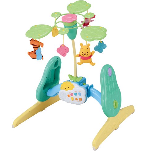 니모점퍼루 - 디즈니베이비 푸우 캐릭터 멜로디 모빌 아기 체육관 걸음마 장난감, 혼합색상