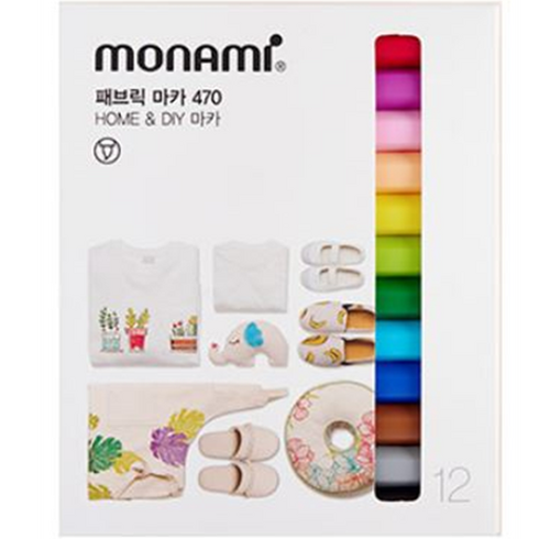 모나미 패브릭 마카 470 D세트, 패브릭마카470_12색세트, 1세트, 12색