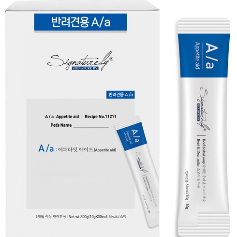 시그니처바이 A/a 대용량 강아지 오리지날 스틱 식욕 원기 회복 보조제, 혼합맛, 10g, 30개