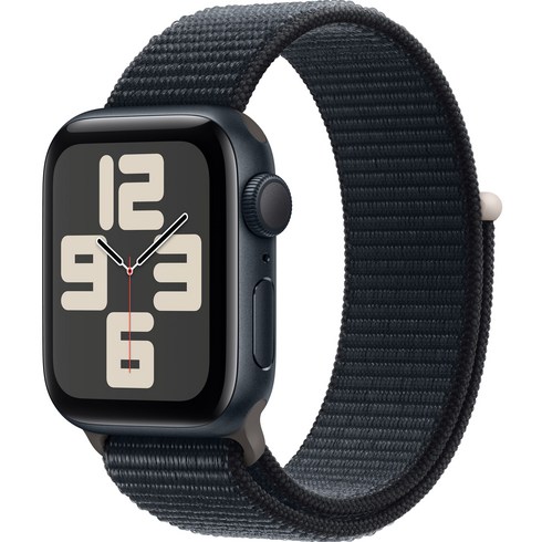 Apple 2023 애플워치 SE 2세대 알루미늄 케이스, 40mm, GPS, 미드나이트 / 미드나이트 스포츠 루프, Loop