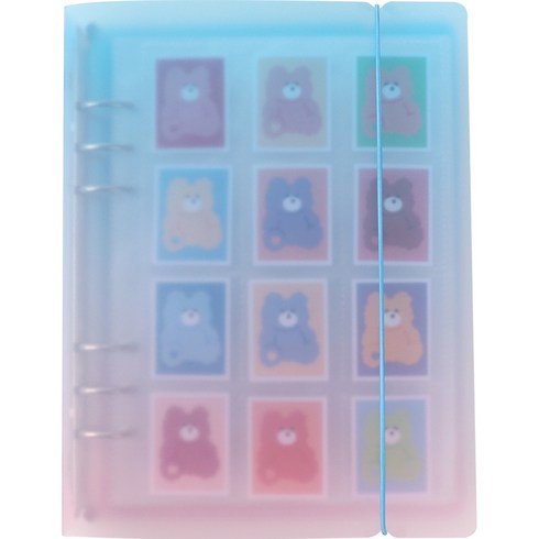 워너디스 A5 6공 띠부씰 바인더 세트, 03 블루핑크, 1세트